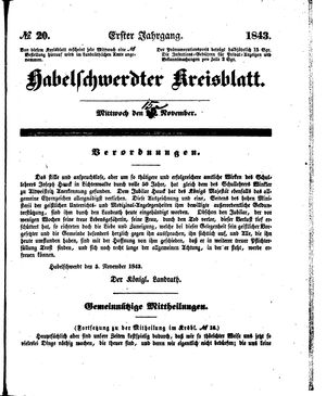 Habelschwerdter Kreisblatt vom 15.11.1843