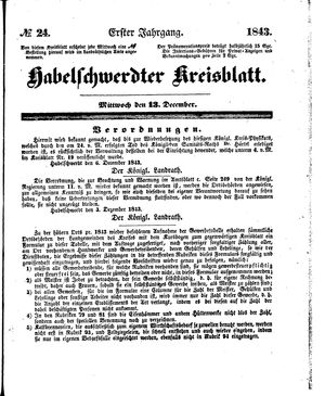 Habelschwerdter Kreisblatt vom 13.12.1843