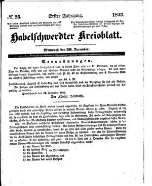 Habelschwerdter Kreisblatt vom 20.12.1843