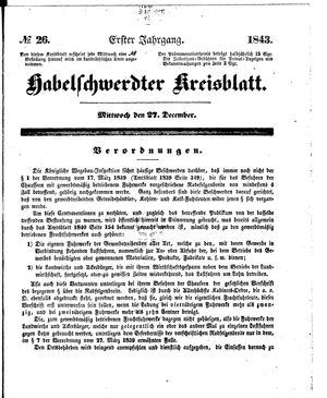 Habelschwerdter Kreisblatt vom 27.12.1843