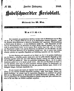 Habelschwerdter Kreisblatt vom 29.05.1844