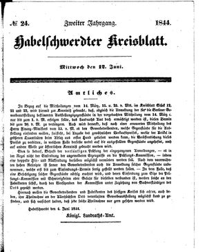 Habelschwerdter Kreisblatt vom 12.06.1844