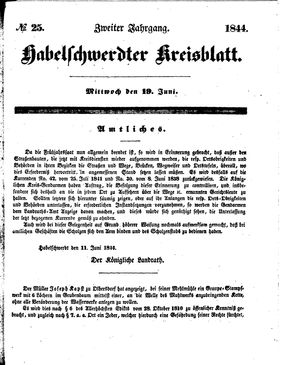 Habelschwerdter Kreisblatt vom 19.06.1844