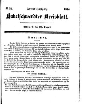 Habelschwerdter Kreisblatt on Aug 28, 1844