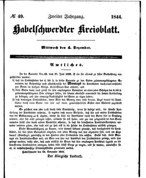 Habelschwerdter Kreisblatt vom 04.12.1844