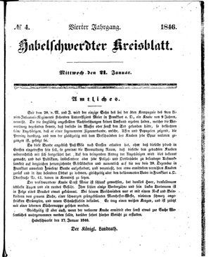 Habelschwerdter Kreisblatt vom 21.01.1846