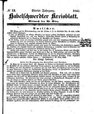 Habelschwerdter Kreisblatt vom 25.03.1846