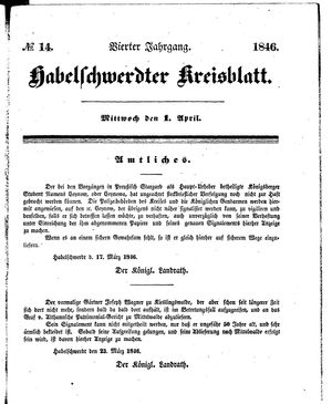 Habelschwerdter Kreisblatt vom 01.04.1846