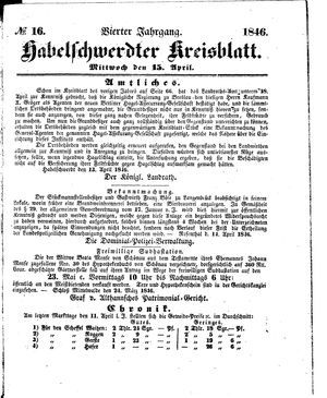 Habelschwerdter Kreisblatt vom 15.04.1846