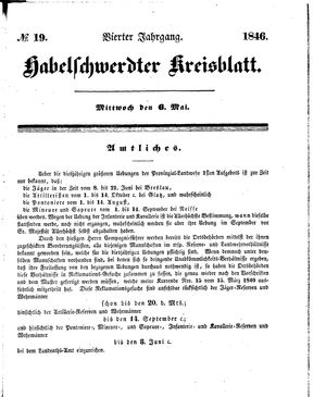 Habelschwerdter Kreisblatt vom 06.05.1846