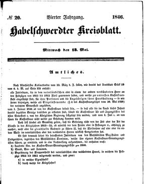 Habelschwerdter Kreisblatt vom 13.05.1846