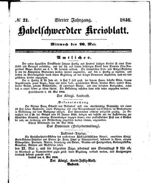 Habelschwerdter Kreisblatt vom 20.05.1846