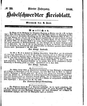 Habelschwerdter Kreisblatt vom 03.06.1846