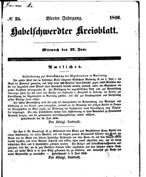Habelschwerdter Kreisblatt vom 17.06.1846