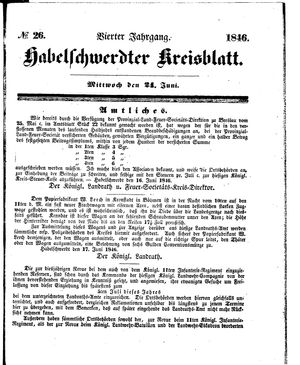 Habelschwerdter Kreisblatt vom 24.06.1846