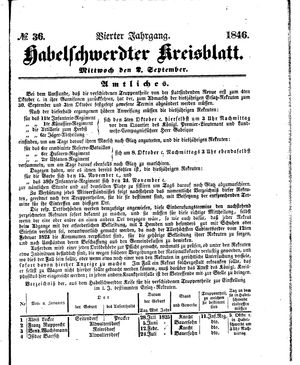 Habelschwerdter Kreisblatt vom 02.09.1846