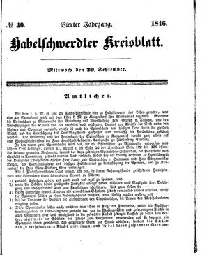 Habelschwerdter Kreisblatt vom 30.09.1846