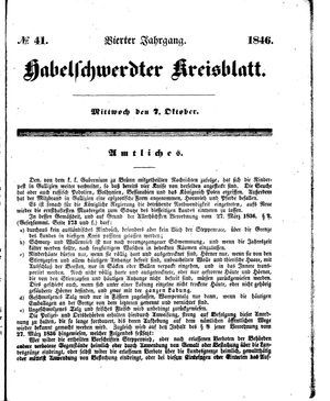 Habelschwerdter Kreisblatt vom 07.10.1846