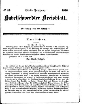Habelschwerdter Kreisblatt vom 28.10.1846
