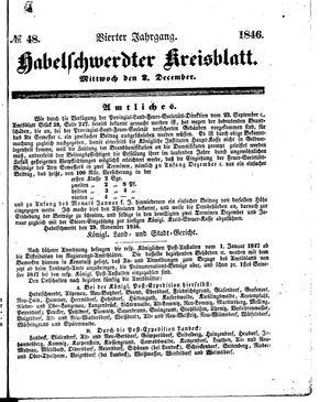 Habelschwerdter Kreisblatt vom 02.12.1846