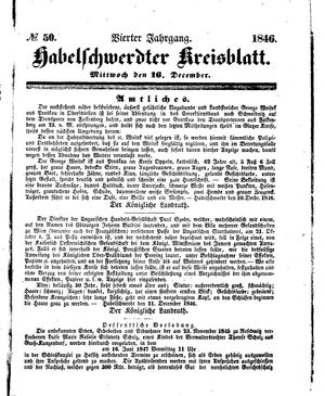 Habelschwerdter Kreisblatt vom 16.12.1846