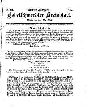 Habelschwerdter Kreisblatt vom 26.05.1847