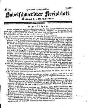 Habelschwerdter Kreisblatt on Sep 22, 1847