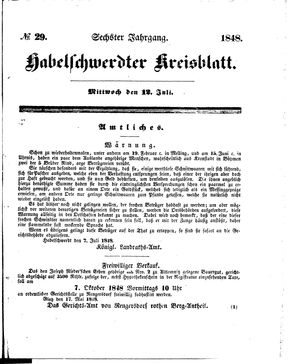 Habelschwerdter Kreisblatt vom 12.07.1848