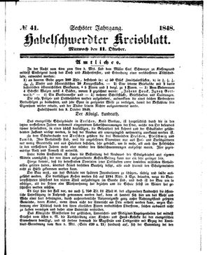 Habelschwerdter Kreisblatt vom 11.10.1848