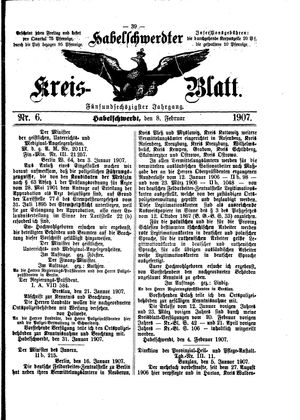 Habelschwerdter Kreisblatt vom 08.02.1907