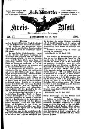 Habelschwerdter Kreisblatt vom 26.04.1907