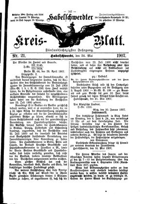 Habelschwerdter Kreisblatt on May 24, 1907