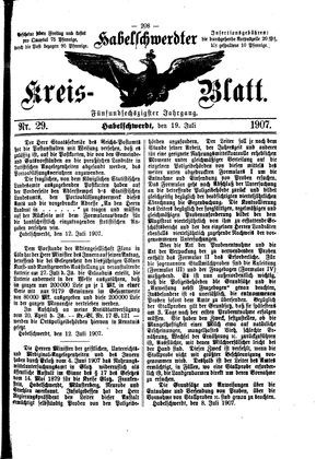 Habelschwerdter Kreisblatt vom 19.07.1907