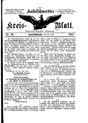 Habelschwerdter Kreisblatt vom 26.07.1907