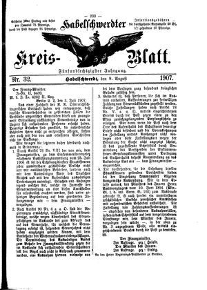 Habelschwerdter Kreisblatt vom 09.08.1907