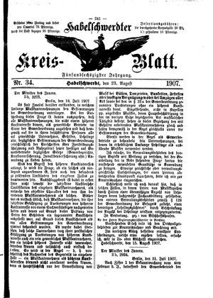 Habelschwerdter Kreisblatt vom 23.08.1907