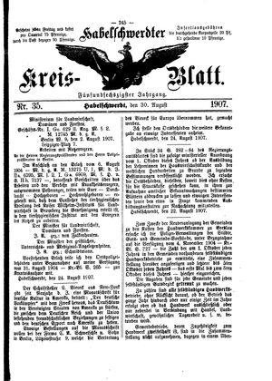 Habelschwerdter Kreisblatt vom 30.08.1907