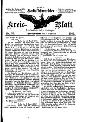 Habelschwerdter Kreisblatt vom 06.09.1907