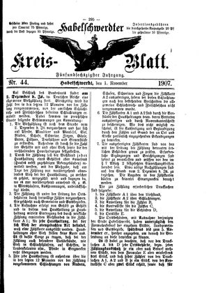 Habelschwerdter Kreisblatt vom 01.11.1907