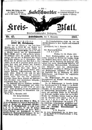 Habelschwerdter Kreisblatt vom 08.11.1907