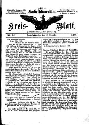 Habelschwerdter Kreisblatt vom 13.12.1907