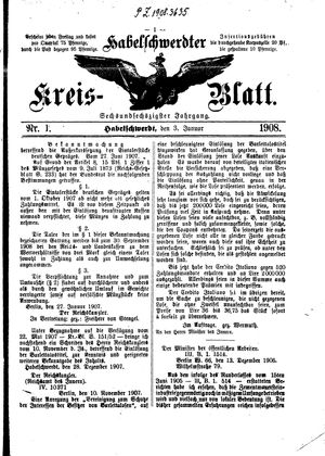 Habelschwerdter Kreisblatt vom 03.01.1908