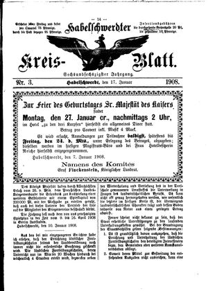 Habelschwerdter Kreisblatt on Jan 17, 1908