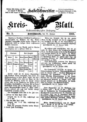 Habelschwerdter Kreisblatt on Jan 31, 1908