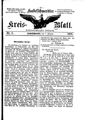 Habelschwerdter Kreisblatt vom 07.02.1908