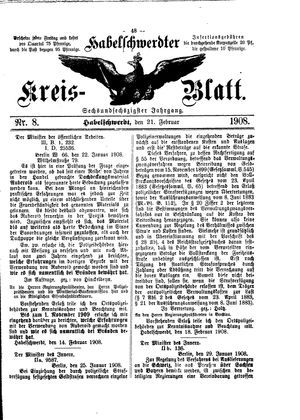 Habelschwerdter Kreisblatt vom 21.02.1908