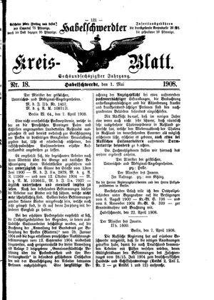 Habelschwerdter Kreisblatt on May 1, 1908