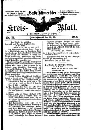 Habelschwerdter Kreisblatt vom 22.05.1908