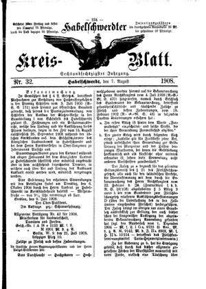 Habelschwerdter Kreisblatt on Aug 7, 1908