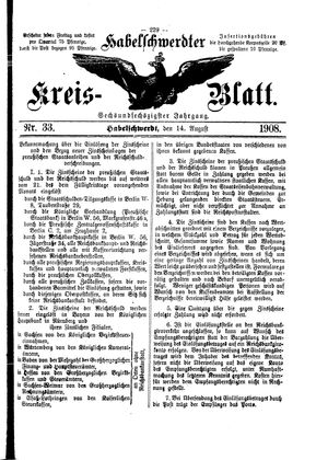 Habelschwerdter Kreisblatt vom 14.08.1908